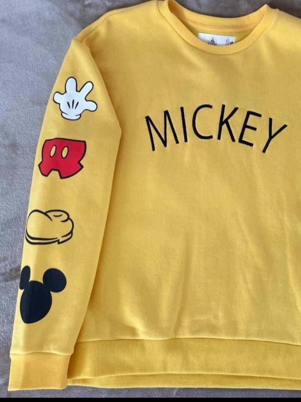 NWT Disney Mickey Mouse Yellow Parts Sweatshirt
